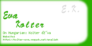 eva kolter business card